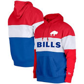Men's New Era Royal/ Buffalo Bills Colorblock Throwback Pullover Hoodie