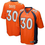 Nike Men's Terrell Davis Orange Denver Broncos Game Retired Player Jersey