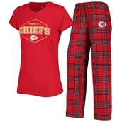 Women's Concepts Sport Red/Black Kansas City Chiefs Badge T-Shirt & Pants Sleep Set