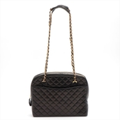 Chanel Black Matelasse Lambskin Shoulder Bag  (Pre-Owned)