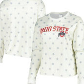 Profile Women's Cream Ohio State Buckeyes Plus Size Agenda Stars Pullover Sweatshirt