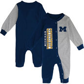Infant Navy/Heather Gray Michigan Wolverines Halftime Two-Tone Sleeper