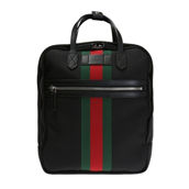 Gucci Techno Black Canvas Web Stripe Backpack 619748
