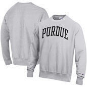 Champion Men's Heathered Gray Purdue Boilermakers Arch Reverse Weave Pullover Sweatshirt