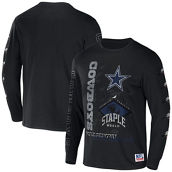 Men's NFL x Staple Black Dallas Cowboys World Renowned Long Sleeve T-Shirt