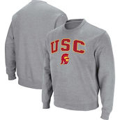 Colosseum Men's Heathered Gray USC Trojans Arch & Logo Pullover Sweatshirt