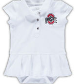 Garb Girls Infant Ohio State Buckeyes Caroline Cap Sleeve Polo Bodysuit