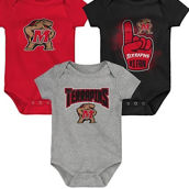 Infant Red/Black/Heathered Gray Maryland Terrapins 3-Pack Game On Bodysuit Set