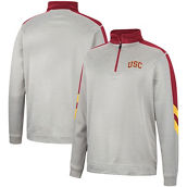 Colosseum Men's Gray/Cardinal USC Trojans Bushwood Fleece Quarter-Zip Jacket