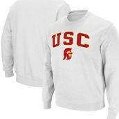 Colosseum Men's White USC Trojans Arch & Logo Pullover Sweatshirt
