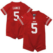 Infant Nike Trey Lance Scarlet San Francisco 49ers Romper Game Jersey