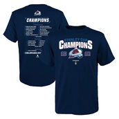 Youth Fanatics Branded Navy Colorado Avalanche 2022 Stanley Cup Champions Roster T-Shirt