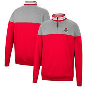 Colosseum Men's Scarlet/Heather Gray Ohio State Buckeyes Be the Ball Quarter-Zip Top