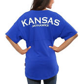 Spirit Jersey Women's Royal Kansas Jayhawks Oversized T-Shirt