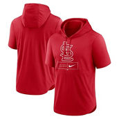 Men's Nike Red St. Louis Cardinals Logo Lockup Performance Short-Sleeved Pullover Hoodie