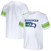 Men's NFL x Darius Rucker Collection by Fanatics White Seattle Seahawks Football Striped T-Shirt