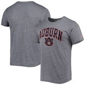 Men's League Collegiate Wear Heather Gray Auburn Tigers 1965 Arch Victory Falls Tri-Blend T-Shirt