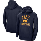 Men's Nike Navy Utah Jazz 2021-2022 Spotlight On Court Performance Practice Pullover Hoodie