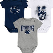 Infant Navy/White/Heathered Gray Penn State Nittany Lions 3-Pack Game On Bodysuit Set