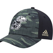 adidas Men's Camo Kansas Jayhawks Military Appreciation Primegreen Flex Hat