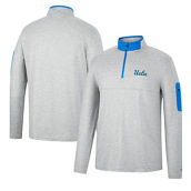 Colosseum Men's Heathered Gray/Blue UCLA Bruins Country Club Windshirt Quarter-Zip Jacket