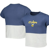 League Collegiate Wear Girls Youth Navy/White Michigan Wolverines Colorblocked T-Shirt