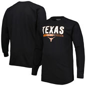 Men's Black Texas Longhorns Big & Tall Two-Hit Raglan Long Sleeve T-Shirt