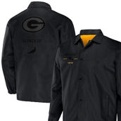 Men's NFL x Staple Black Green Bay Packers Coaches Full-Snap Jacket