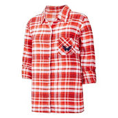 Concepts Sport Women's Red Washington Capitals Mainstay Flannel Full-Button Long Sleeve Nightshirt