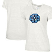 Champion Women's White North Carolina Tar Heels Vault Logo V-Neck T-Shirt
