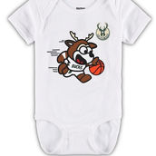 Infant White Milwaukee Bucks Mascot Bodysuit
