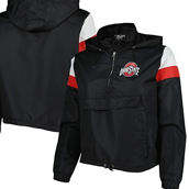 Profile Women's Black/Scarlet Ohio State Buckeyes Plus Size Anorak Windbreaker Half-Zip Jacket