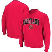 Colosseum Men's Red Maryland Terrapins Arch & Logo Crew Neck Sweatshirt