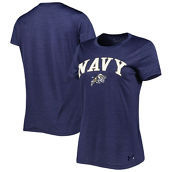 Women's Under Armour Heather Navy Navy Midshipmen Vent Tech Arch Logo Performance T-Shirt
