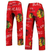 Men's Concepts Sport Red Chicago Blackhawks Windfall Allover Microfleece Pajama Pants