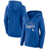 Women's Fanatics Branded Royal Los Angeles Dodgers Simplicity Crossover V-Neck Pullover Hoodie
