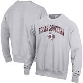 Champion Men's Heathered Gray Texas Southern Tigers Arch Over Logo Reverse Weave Pullover Sweatshirt