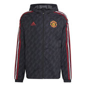 Men's adidas Charcoal Manchester United DNA Raglan Full-Zip Hoodie Windbreaker Jacket