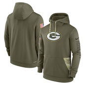 Men's Nike Olive Green Bay Packers 2022 Salute to Service Therma Performance Pullover Hoodie