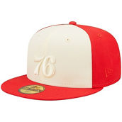 Men's New Era Cream/Red Philadelphia 76ers Cork Two-Tone 59FIFTY Fitted Hat