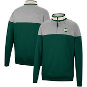 Colosseum Men's Heathered Gray/Green Colorado State Rams Be the Ball Quarter-Zip Top