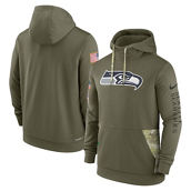 Men's Nike Olive Seattle Seahawks 2022 Salute to Service Therma Performance Pullover Hoodie