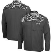 Colosseum Men's Charcoal TCU Horned Frogs OHT Military Appreciation Digi Camo Full-Zip Jacket