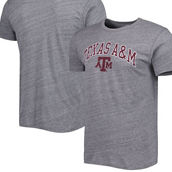 League Collegiate Wear Men's Heather Gray Texas A&M Aggies 1965 Arch Victory Falls Tri-Blend T-Shirt