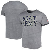 League Collegiate Wear Men's Heather Gray Navy Midshipmen Local Victory Falls Tri-Blend T-Shirt
