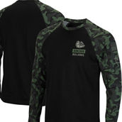 Colosseum Men's Black Gonzaga Bulldogs OHT Military Appreciation Camo Raglan Long Sleeve T-Shirt