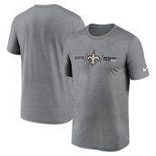 Nike Men's Heathered Charcoal New Orleans Saints Horizontal Lockup Legend Performance T-Shirt