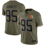 Nike Men's Myles Garrett Olive Cleveland Browns 2022 Salute To Service Limited Jersey