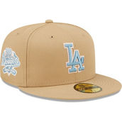 Men's New Era Tan Los Angeles Dodgers 100th Anniversary Sky Blue Undervisor 59FIFTY Fitted Hat
