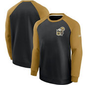 Nike Men's Black/Gold New Orleans Saints Historic Raglan Performance Pullover Sweater